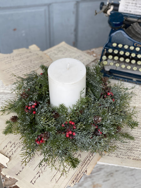 A hanging Advent Wreath with Candle Holders from Bonsai Wire