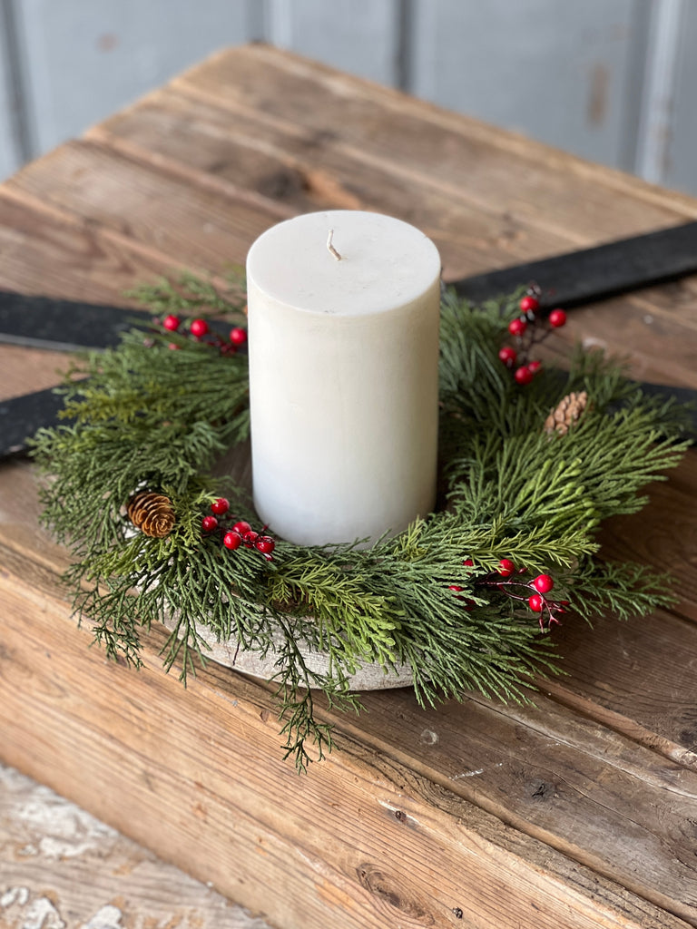 White Spruce with Berries Candle Ring | 7