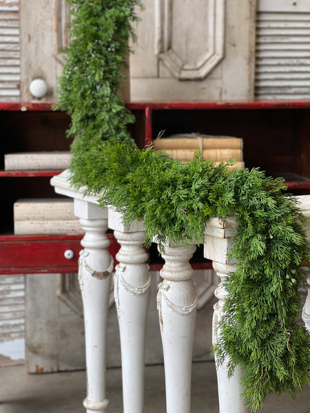 45 Frosted Cedar & Red Berries Hanging Spray/faux  Garlands/vines/greenery/wedding Centerpieces/home Decor/faux Vines/silk  Vines 